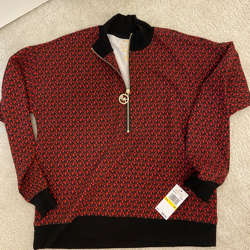 Michael Kors half zipper blouse ,size M